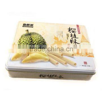 Rectangular fashionable biscuit tin box