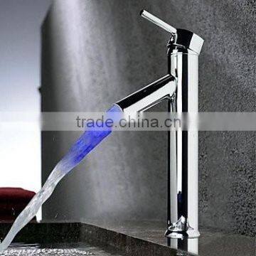 Brass Bathroom LED Basin Faucet