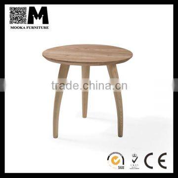 three legs bed room table solid ashwood table wooden side table