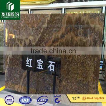 Polished natural ruby red onyx big slab for decoration
