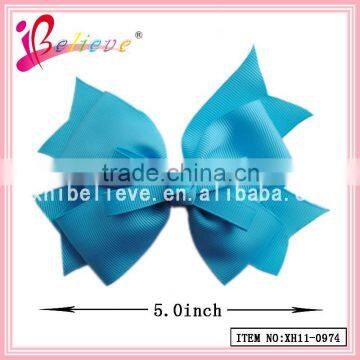 Girls beautiful hair jewelry wholesale new design ribbon bow with alligator clip (XH11-0974)