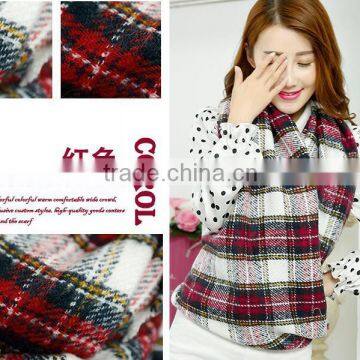 2015 Latest Design Fashion Acrylic Check Plaid Circular Neck Scarf photo-6