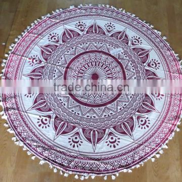 Beautiful OMBRE New Printed Round Beach Towel Perfect Color with Tassels firings, Turkish Towel Yoga mat Table