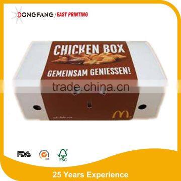 ivory card board folding paper fried chicken box hot sale paper take away chicken box