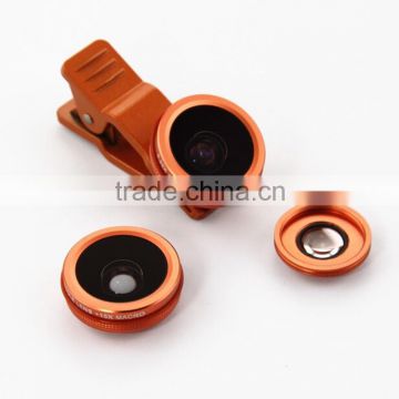 2 in 1 high quality optical glass abs clip mobile phone camera lens