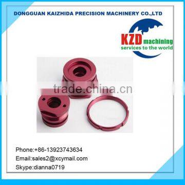 Red anodize aluminum ring CNC turning machinery precision parts