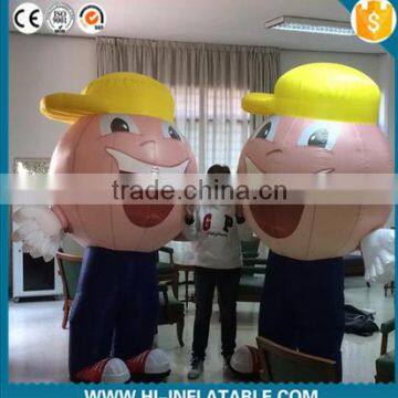 2015 cute factory price inflatable moving boy cartoon,inflatable figure,inflatable costume