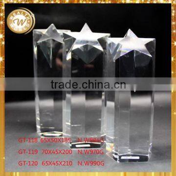 Super quality manufacture blank round crystal glass award trophy