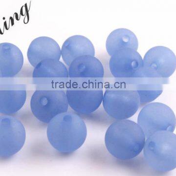 Blue Color Wholesales Cheapest Price Fashion 6MM to 14MM Acrylic Transparent Matte Frost Beads for Kids Jewelry Necklace Making