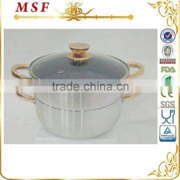 20cm aluminum optima steamer with golden handle & marble coating