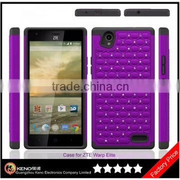 Keno Hybrid Studded Diamond Bling Case Cover for ZTE Warp Elite