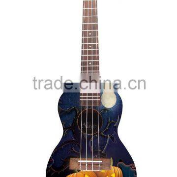 Best Brand Halloween Style Art Uklele Basswood Guitar Good Gifts For Student photo-3