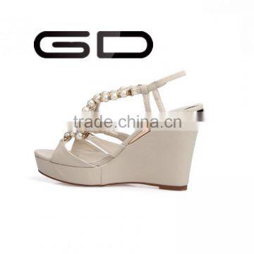 GDSHOE Comfortable Bridal Slingback Sandals Shoes With Beads