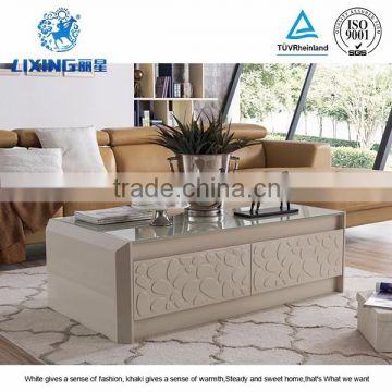 Modern Design MDF+Tempered Glass Coffee Table