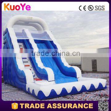 factory price wave type inflatable water slide with pool for adults and kids