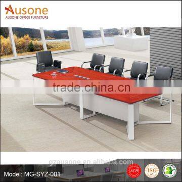 New design red rectangular wood conference table