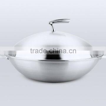 cookware 42cm stainless steel chinese wok