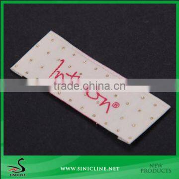 Sinicline Elegant Custom Logo Woven Label with Gold Metallic Thread