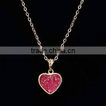 >>High Quality Classic Natural Stone Heart Necklace Pendant/# photo-5