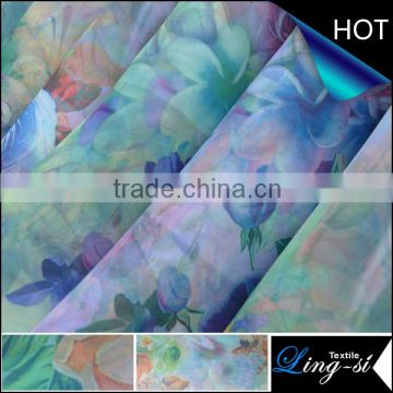 Polyester Printed Organza Organdy Fabric