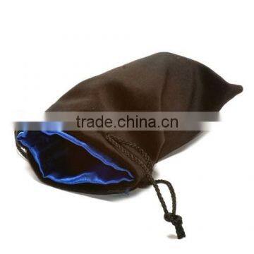 China small velvet bag with satin lining,velvet outside and satin inside