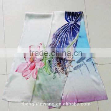 Silk Scarf With Digital Printing on Double Layer photo-1