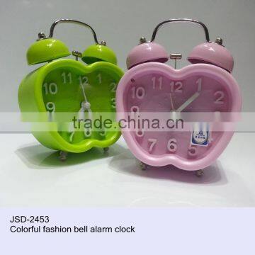 3D numbers 3" plastic twin bell alarm clock 3D digits dial silent desktop clock