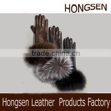 HS101 rabbit fur lined gloves