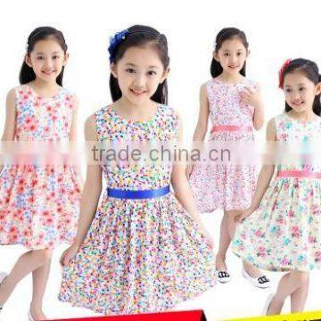 Kids Girls Summer Dress 2015 New Cotton Camisole Skirt Floral Princess Skirt Korean Children photo-4