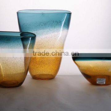 Gold Dust Surface Color Glass Vases