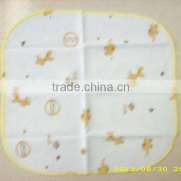deer printed yellow bottom woven cotton bib