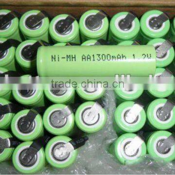 nimh rechargeable battery 3.6v 40mah and AA 1300mah with solder tabs