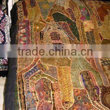 Ethnic Designer Embroidered King Size Bed Spread/Tapestry With