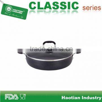 Non stick deep fry pan with glass lid