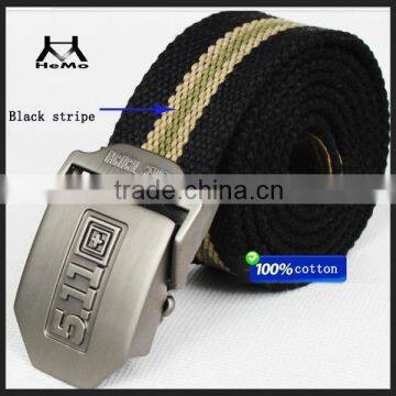 2016 High quality woven belts for men with nickel-free buckle