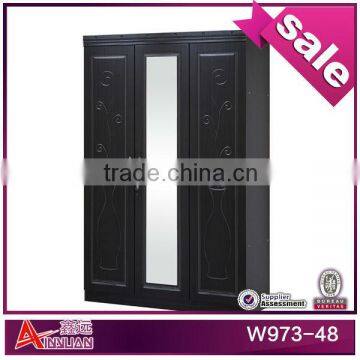 W973-48 3 door wood clothes closet