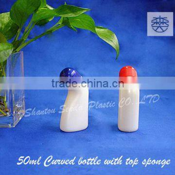 screw cap sealing type airless liquid bottle with top sponge