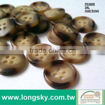 (#P0356R-4HD) 24L 15mm wholesale fancy imitaiton horn and wooden looked custom polo shirt button