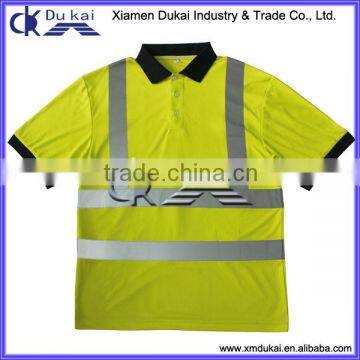 Men's safety work shirt with 3M reflective tape, reflective safety polo shirt