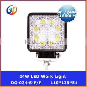 Square led worklamp/ LED Work Light 24W 9-33V for forklift/ truck/fire engine/ambulance