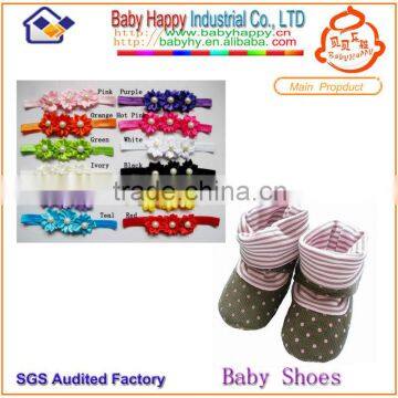 Soft Sole Baby Shoe Socks set headband