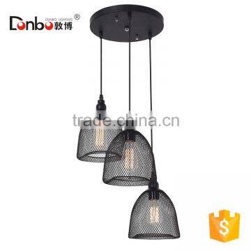 Antique Black Metal Nets Shade Multi Pendant light with 3 lights Painted Finish