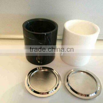 Christmas Black Glass Candle Jar/ Glass Jar for Candle With Lids/ Marble Candle Jars With Lid photo-6