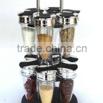 TW957 12pcs plastic spice jar set with plastic stand