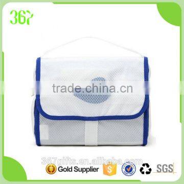 Unique Design Transparent Foldable Hanging Mesh Toilet Bag for Travelling