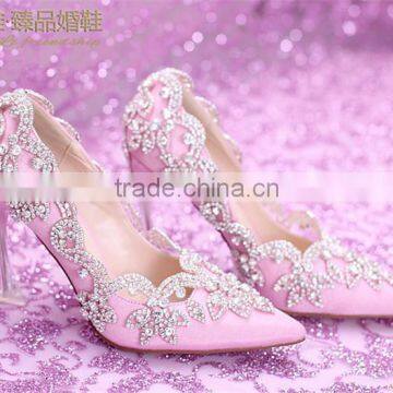 OW22 Beautiful Diamond Crystal decor Evening High-heeled Party wear dress Shoes for women