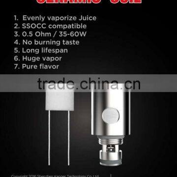 KangerTech Ceramic Coil, long lifespan, huge and pure vapor, 35-60w, SSPOCC compatible