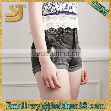 Slim Fit Distressed Cheap 100% Cotton Ladies Denim Shorts