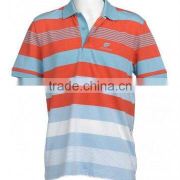 Custom Cotton Men Striped Polo Shirt
