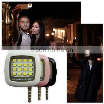 2015 New Arrival RK05 Portable Night Using Mini Selfie Enhancing LED Flash Light for IOS and Android System